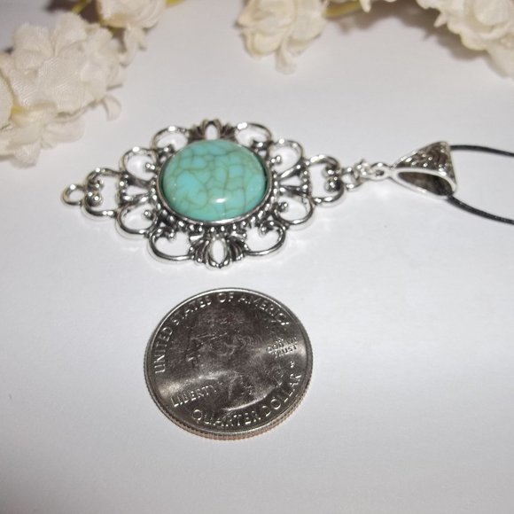 Necklace Southwestern Turquoise & Silver NWT 5156 - Picture 5 of 8